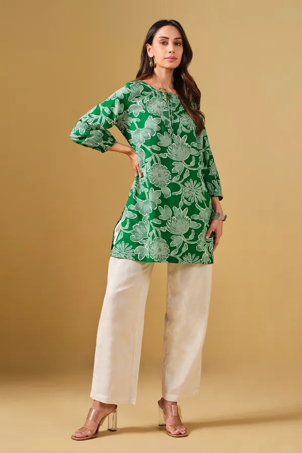 Green_Rayon_Slub_Breezy_Summer_Top_For_Women