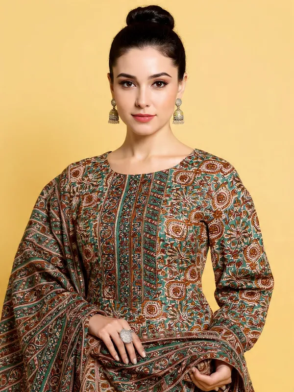 Brown_Rayon_Slub_&_Dupatta_Kotachex_Kurta_Set_For_Women