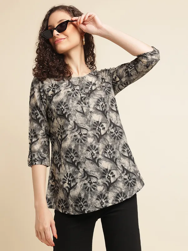 Dark_Green_Rayon_Slub_Formal_Smart_Top_For_Women
