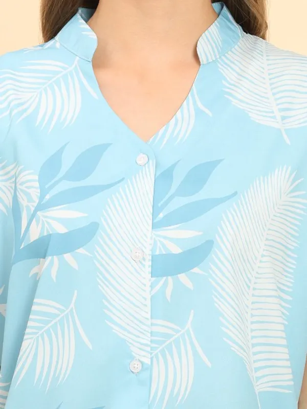 Blue_Rayon_Slub_Chic_Modern_Women_Shirt_For_Women