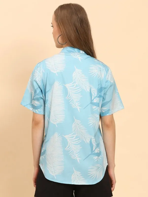Blue_Rayon_Slub_Chic_Modern_Women_Shirt_For_Women