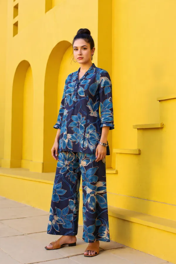 Blue_Rayon_Slub_Co-ord_Set_For_Women
