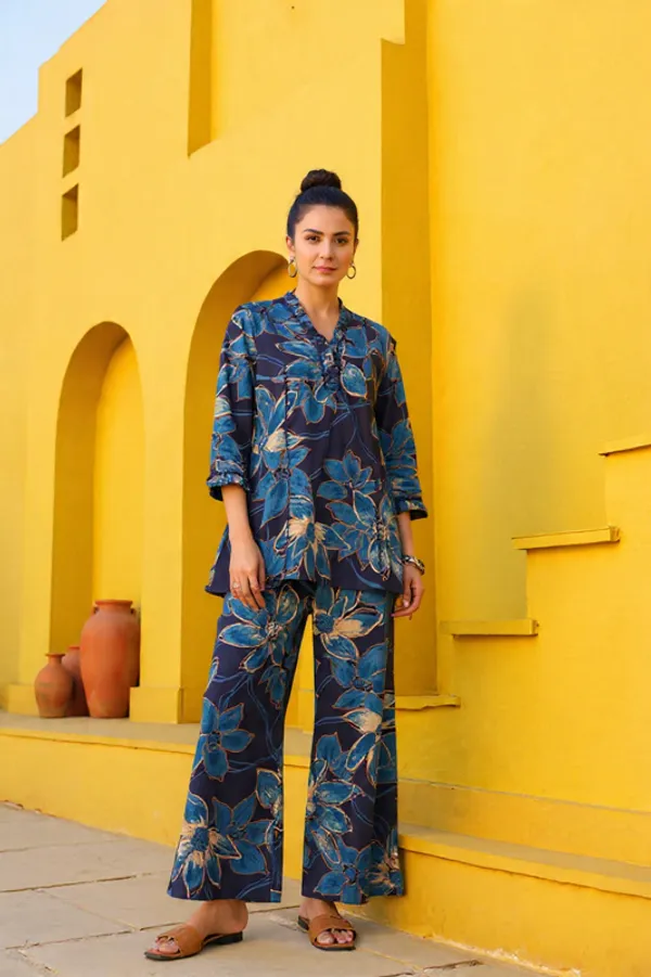 Blue_Rayon_Slub_Co-ord_Set_For_Women