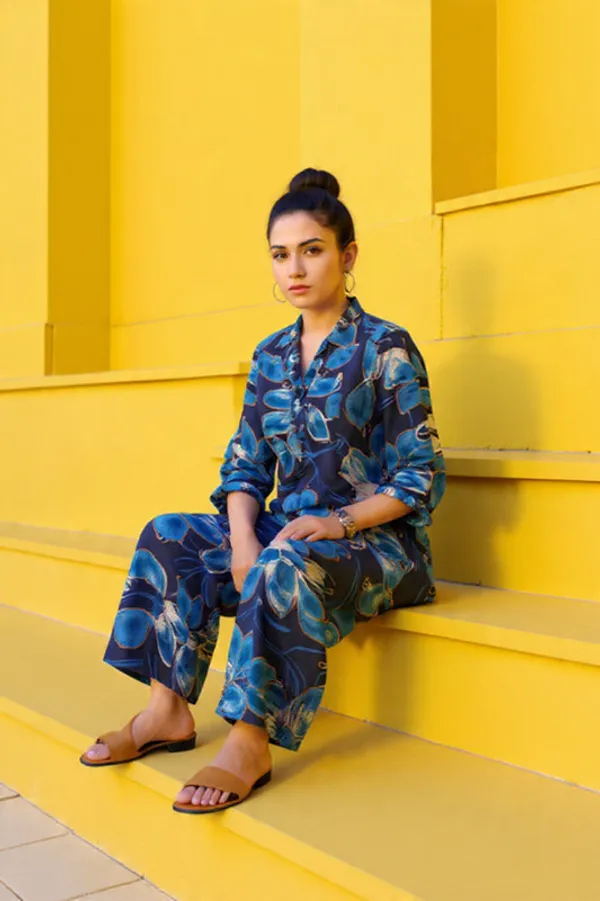 Blue_Rayon_Slub_Co-ord_Set_For_Women