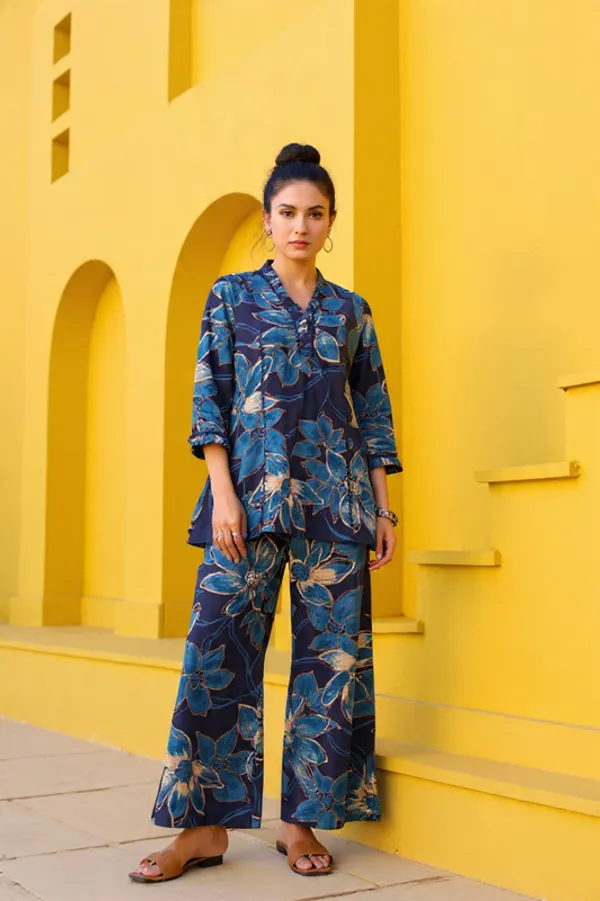 Blue_Rayon_Slub_Co-ord_Set_For_Women