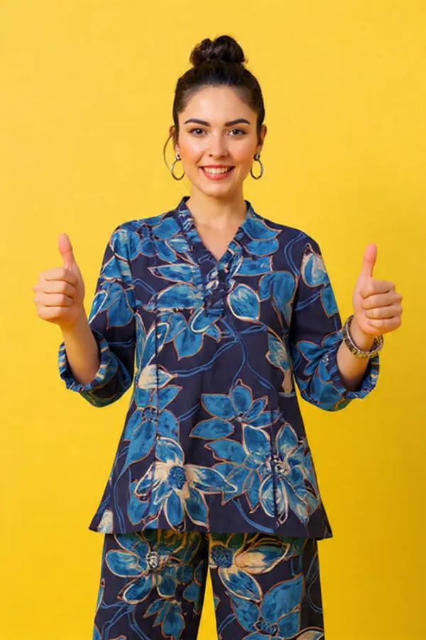 Blue_Rayon_Slub_Co-ord_Set_For_Women