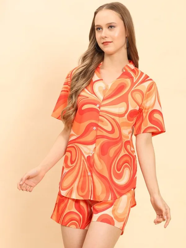 Orange_Rayon_Slub_Classic_Stylish_Co-Ord_Ensemble_For_Women