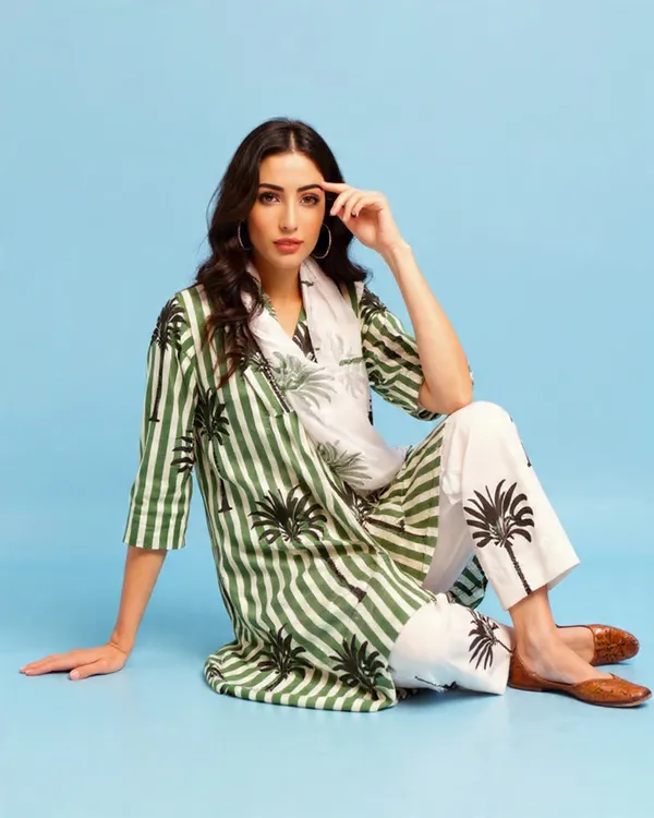 Green_Rayon_Slub_&_Dupatta_Kotachex_Kurta_Set_For_Women