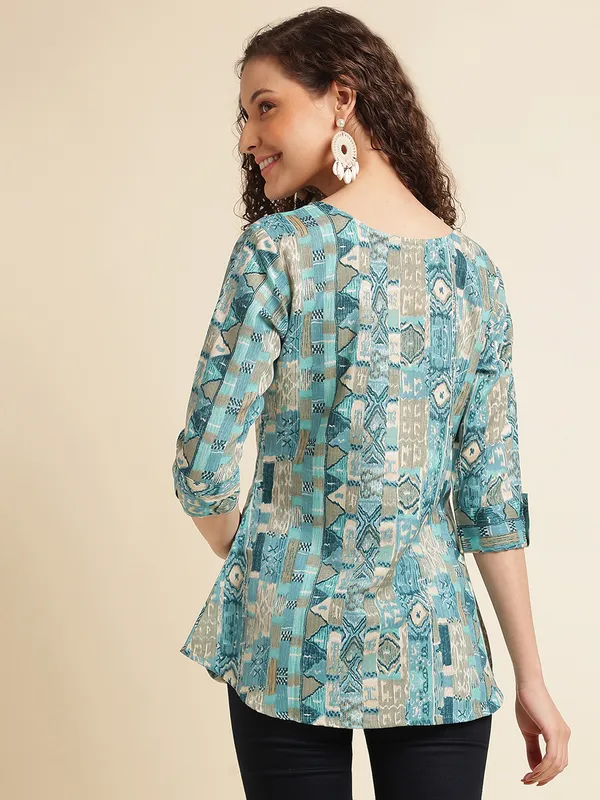 Light_Blue_Rayon_Slub_Chic_Everyday_Top_For_Women