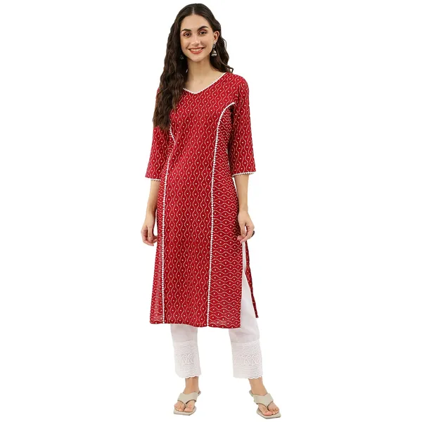 Red_Cotton_Blend_Kurta_For_Women