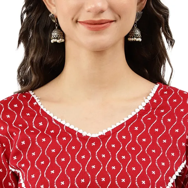 Red_Cotton_Blend_Kurta_For_Women