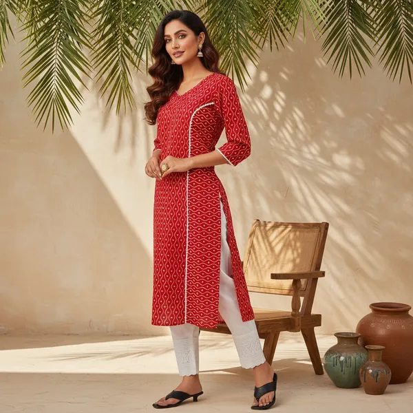 Red_Cotton_Blend_Kurta_For_Women