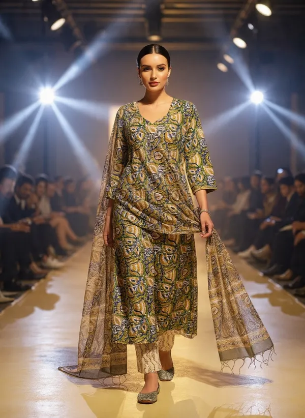 Rayon_Slub_&_Dupatta_Coatchex_Kurti_Set_For_Women