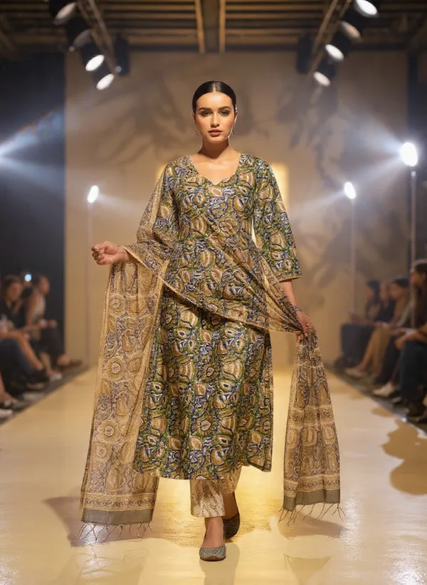 Rayon_Slub_&_Dupatta_Coatchex_Kurti_Set_For_Women