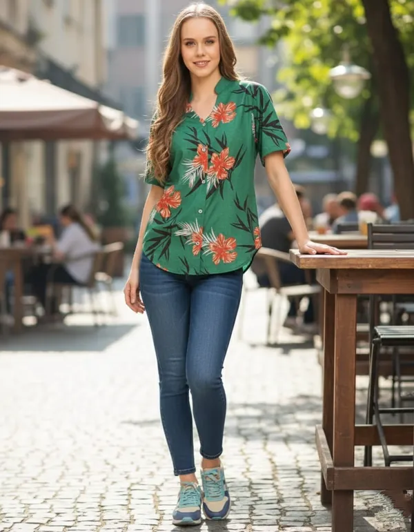 Green_Rayon_Slub_Casual_Breezy_Summer_Co-Ord_Look_For_Women