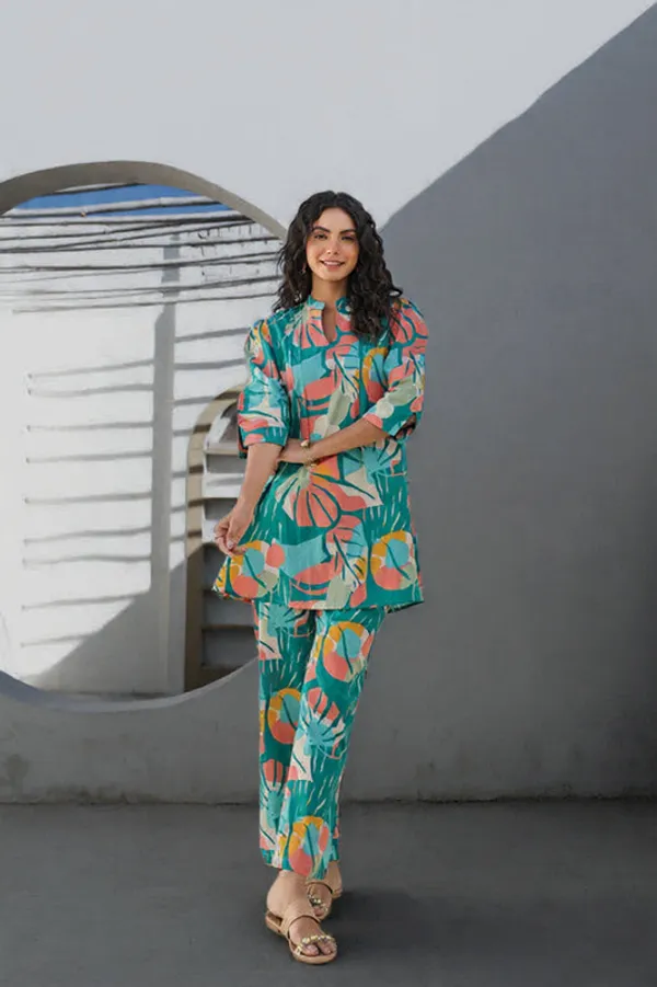 Indigo_Blue_Rayon_Slub_Co-Ord_Set_For_Women