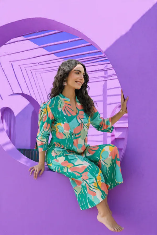Indigo_Blue_Rayon_Slub_Co-Ord_Set_For_Women