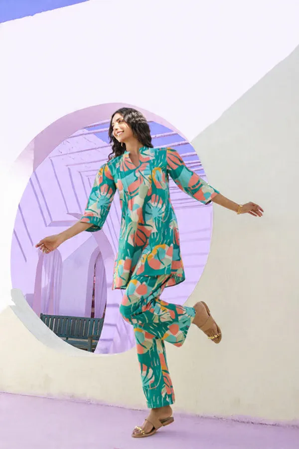 Indigo_Blue_Rayon_Slub_Co-Ord_Set_For_Women