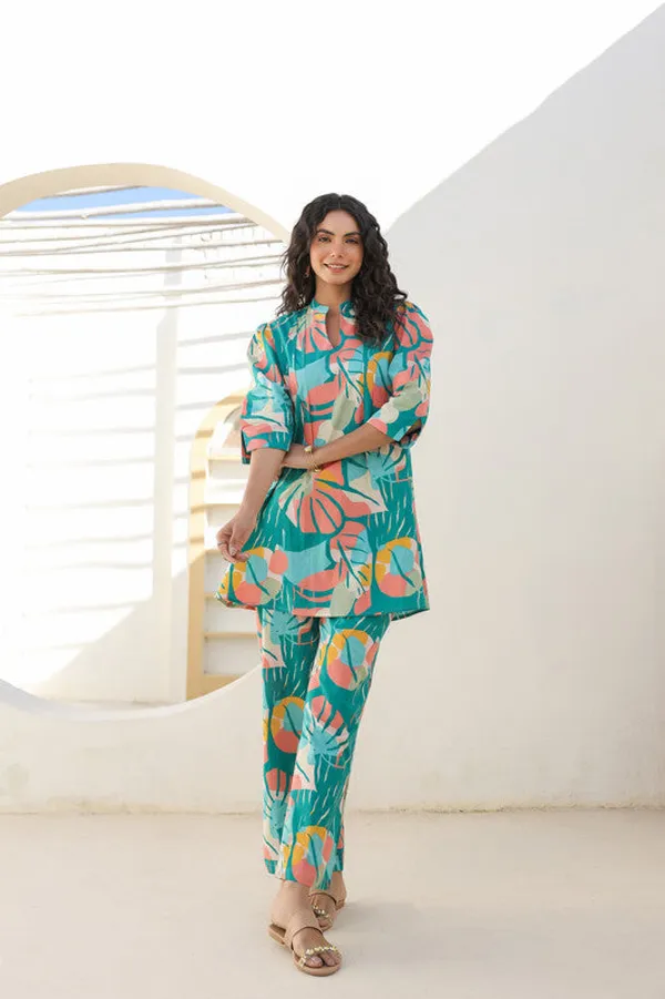 Indigo_Blue_Rayon_Slub_Co-Ord_Set_For_Women