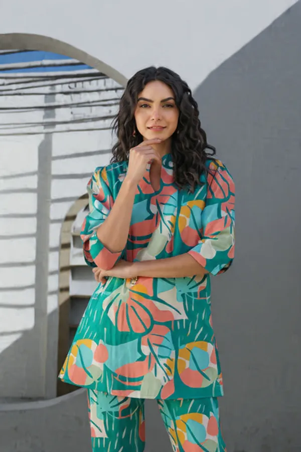 Indigo_Blue_Rayon_Slub_Co-Ord_Set_For_Women