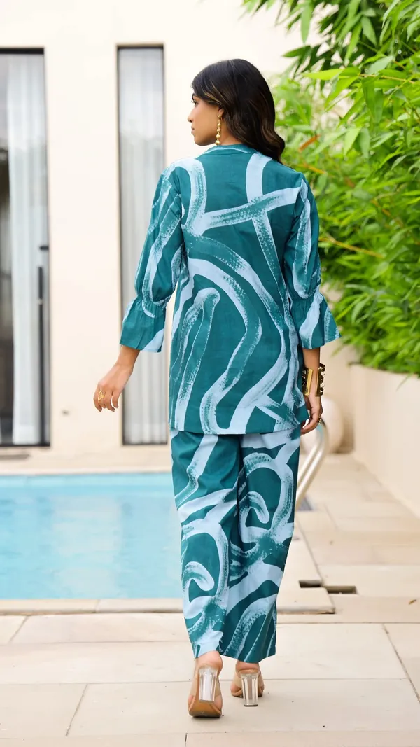Blue_Rayon_Slub_Chic_Everyday_Co-Ord_Outfit_For_Women