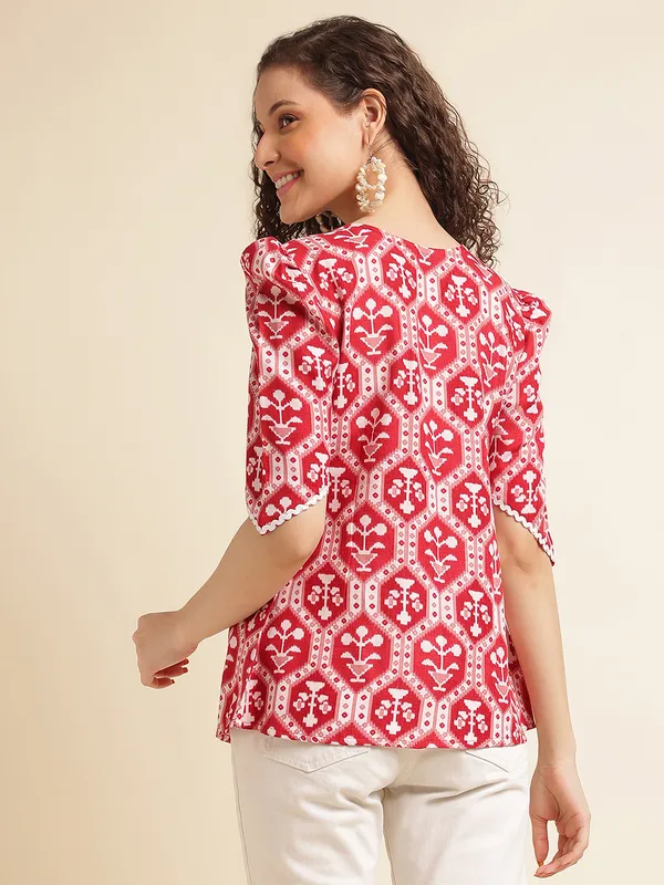 Maroon_Rayon_Slub_Elegant_Evening_Top_For_Women