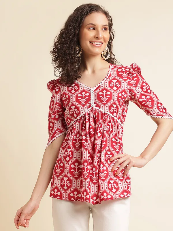 Maroon_Rayon_Slub_Elegant_Evening_Top_For_Women