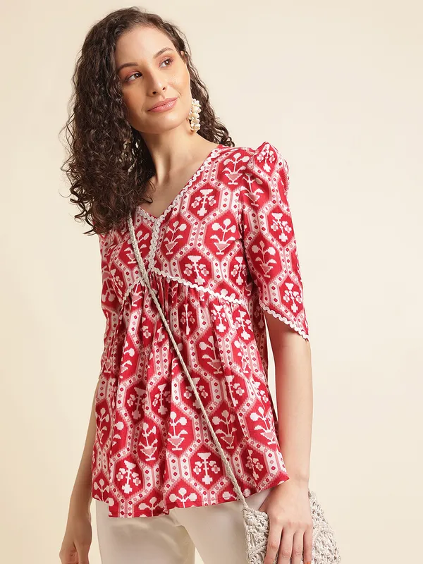 Maroon_Rayon_Slub_Elegant_Evening_Top_For_Women