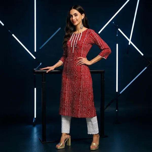 Red_Cotton_Blend_Kurta_For_Women