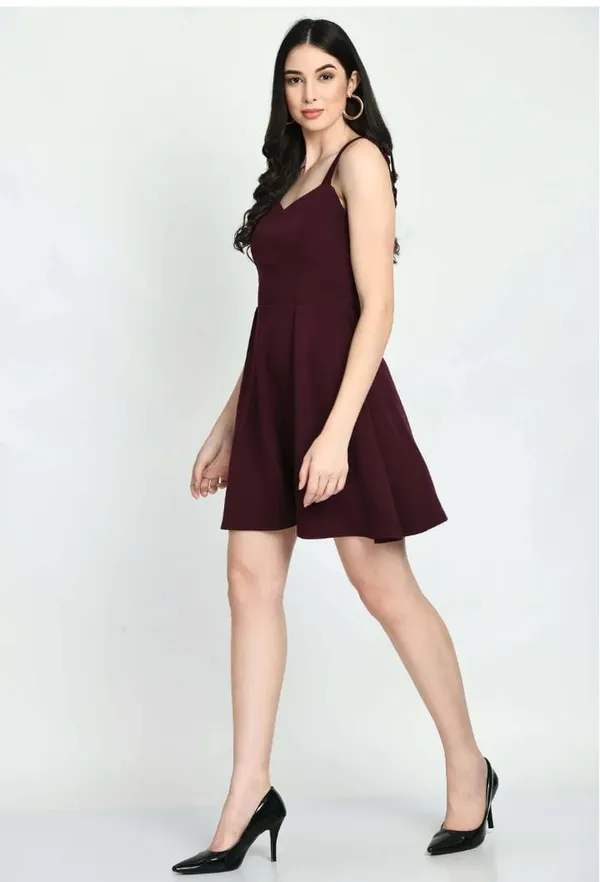 Maroon_Cotton_Midi_Sweetheart_Dress_For_Women