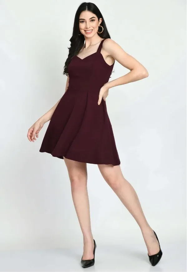 Maroon_Cotton_Midi_Sweetheart_Dress_For_Women