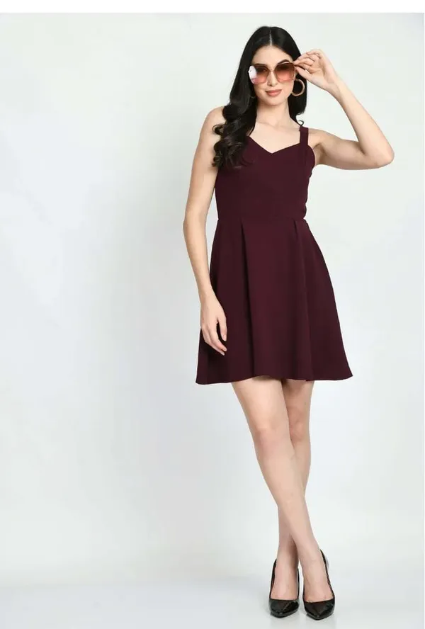 Maroon_Cotton_Midi_Sweetheart_Dress_For_Women