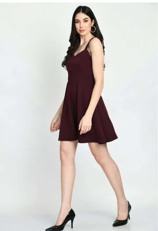 Maroon_Cotton_Midi_Sweetheart_Dress_For_Women