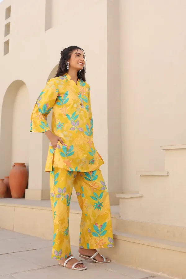Yellow_Rayon_Slub_Co-Ord_Set_For_Women