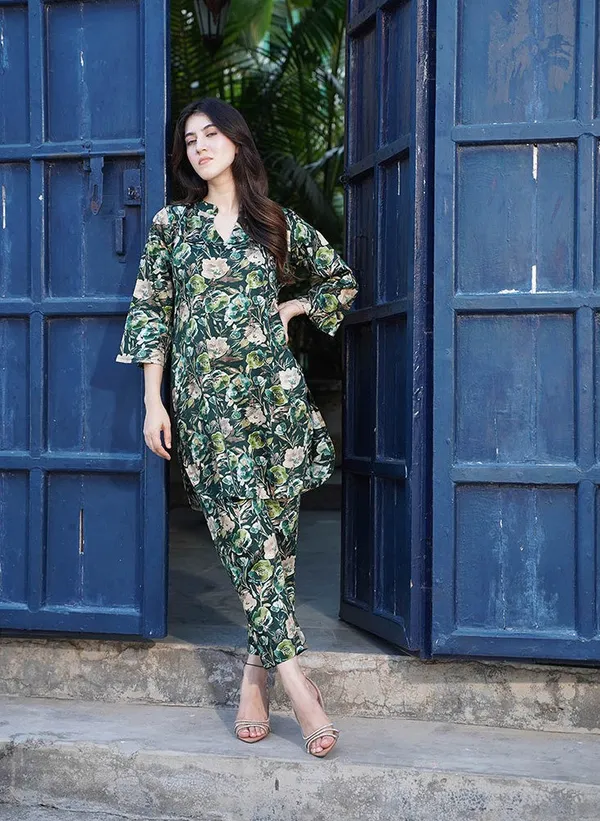 Green_Rayon_Slub_Co-Ord_Set_For_Women