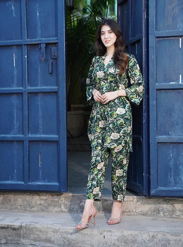 Green_Rayon_Slub_Co-Ord_Set_For_Women