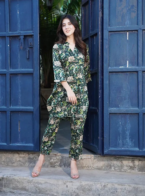 Green_Rayon_Slub_Co-Ord_Set_For_Women