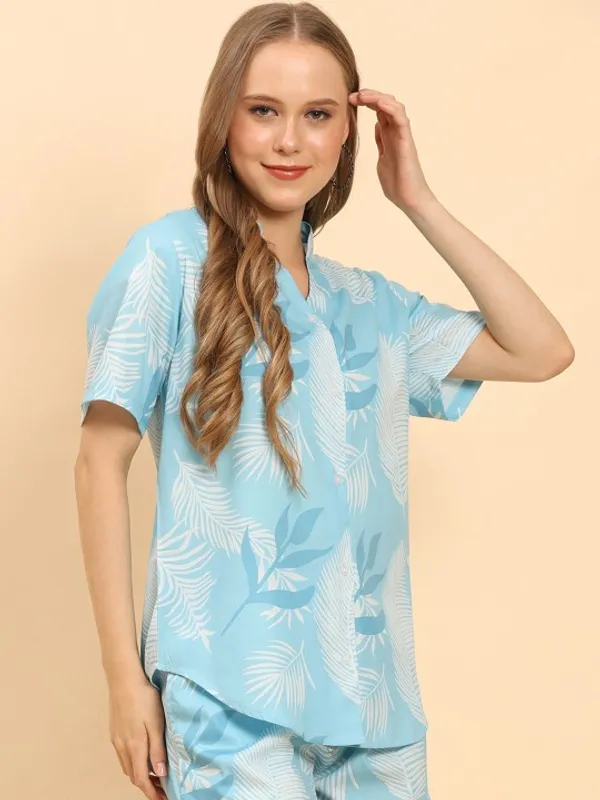 Blue_Rayon_Slub_Co-Ord_Set_For_Women