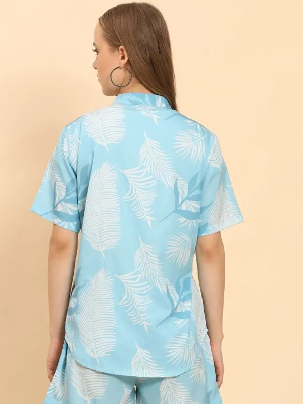 Blue_Rayon_Slub_Co-Ord_Set_For_Women