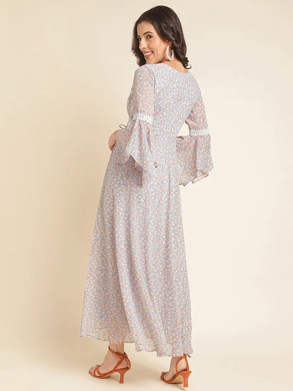 Cream_Imported_Georgette_Embroidered_Dresses_For_Women