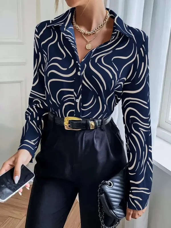 Blue_Rayon_Korean_Trendy_Office_Shirt_For_Women