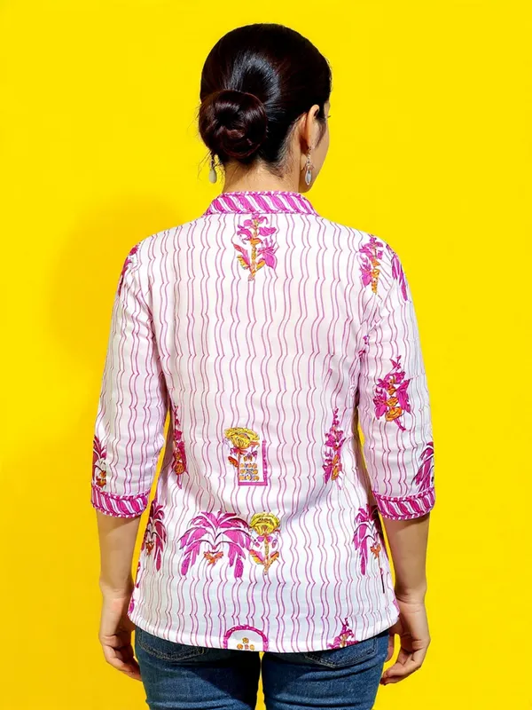 White_Rayon_Slub_Everyday_Short_Kurta_For_Women