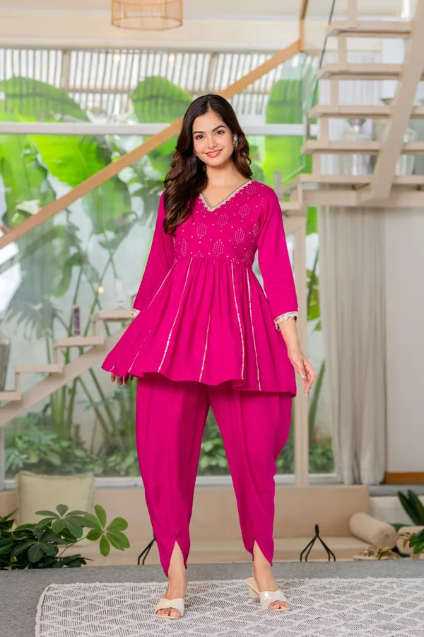 Pink_Rose_Radiance_Dhoti_Kurta_Set_For_Women