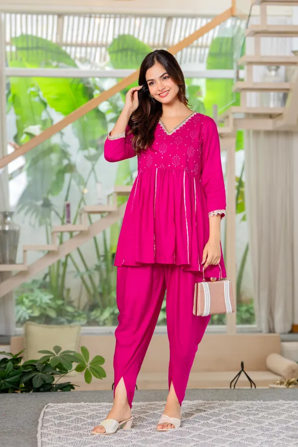 Pink_Rose_Radiance_Dhoti_Kurta_Set_For_Women