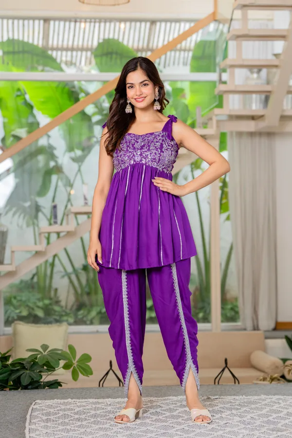 Purple_Embroidered_Dhoti_Kurta_Set_For_Women