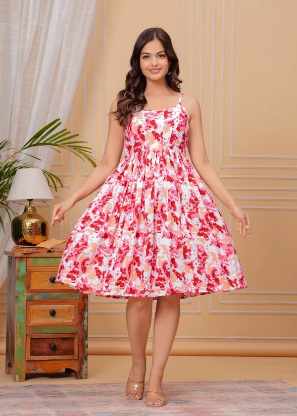 Red_Printed_Red_Party_Wear_Rayon_Dress_For_Women