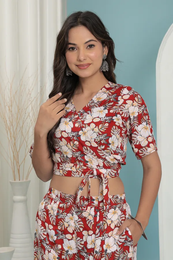Red_Tropical_Bloom_Red_Printed_Co_Ord_Set_In_Soft_Rayon_|_Summer_Wrap_Style_For_Women