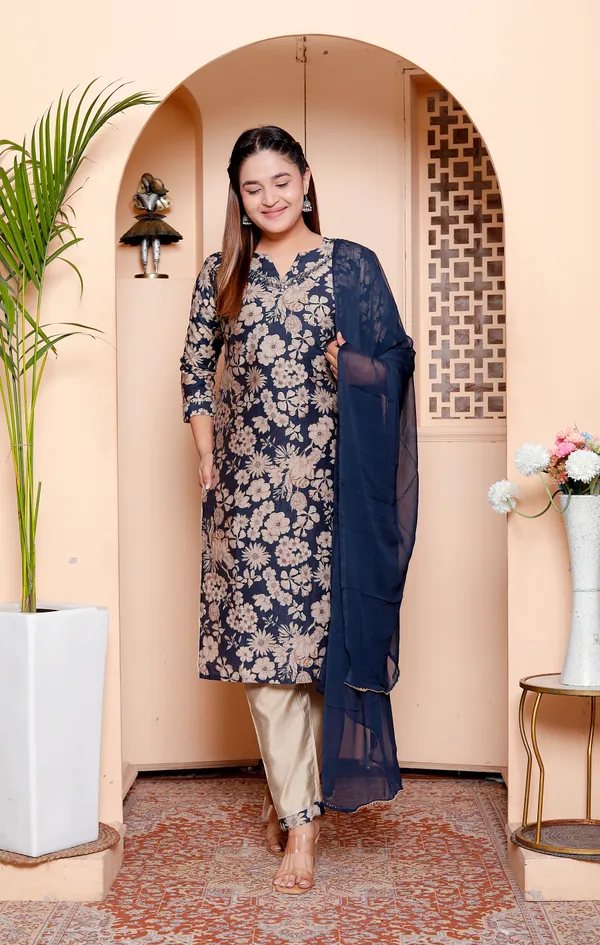 Womens_Blue_Milano_Printed_Suit
