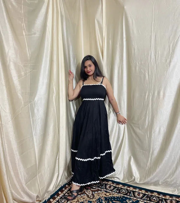 Black_Solid_Rayon_Black_Long_Dress_For_Women