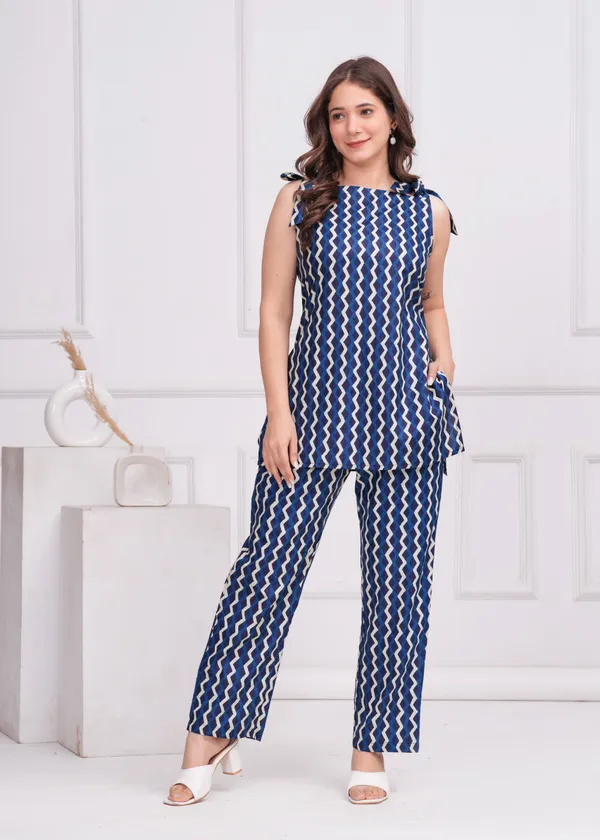 Blue_Chevron_Cotton_Co_Ord_Set_|_Trendy_&_Comfortable_Two_Piece_Outfit_For_Women